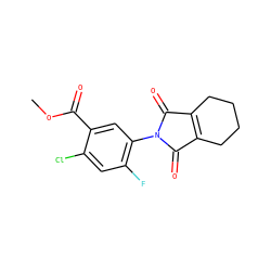 COC(=O)c1cc(N2C(=O)C3=C(CCCC3)C2=O)c(F)cc1Cl ZINC000098083575