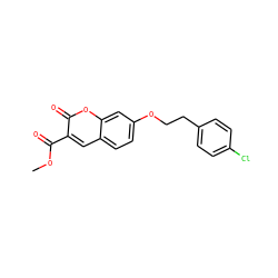 COC(=O)c1cc2ccc(OCCc3ccc(Cl)cc3)cc2oc1=O ZINC000103270415