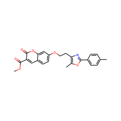 COC(=O)c1cc2ccc(OCCc3nc(-c4ccc(C)cc4)oc3C)cc2oc1=O ZINC000040846861