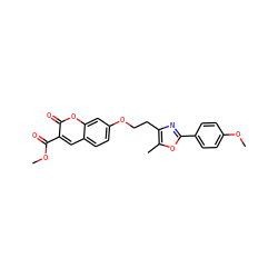 COC(=O)c1cc2ccc(OCCc3nc(-c4ccc(OC)cc4)oc3C)cc2oc1=O ZINC000040864653