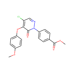 COC(=O)c1ccc(-n2ncc(Cl)c(Oc3ccc(OC)cc3)c2=O)cc1 ZINC000066148565