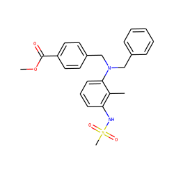 COC(=O)c1ccc(CN(Cc2ccccc2)c2cccc(NS(C)(=O)=O)c2C)cc1 ZINC000026295775