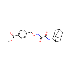 COC(=O)c1ccc(CONC(=O)C(=O)NC2C3CC4CC(C3)CC2C4)cc1 ZINC000103236698