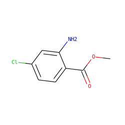 COC(=O)c1ccc(Cl)cc1N ZINC000000152841