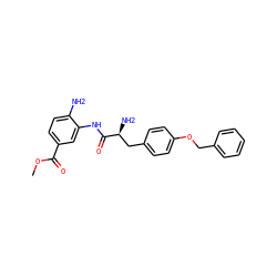 COC(=O)c1ccc(N)c(NC(=O)[C@@H](N)Cc2ccc(OCc3ccccc3)cc2)c1 ZINC000299863947