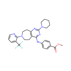COC(=O)c1ccc(Nc2nc(N3CCCCC3)nc3c2CCN(c2ncccc2C(F)(F)F)CC3)cc1 ZINC000145204650