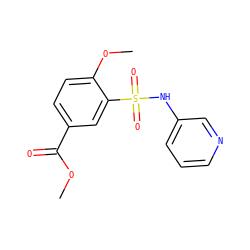 COC(=O)c1ccc(OC)c(S(=O)(=O)Nc2cccnc2)c1 ZINC000200003771