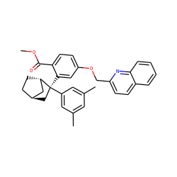 COC(=O)c1ccc(OCc2ccc3ccccc3n2)cc1[C@]1(c2cc(C)cc(C)c2)C[C@H]2CC[C@H]1C2 ZINC000101508204