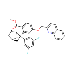 COC(=O)c1ccc(OCc2ccc3ccccc3n2)cc1[C@]1(c2cc(F)cc(F)c2)C[C@H]2CC[C@H]1C2 ZINC000101508200