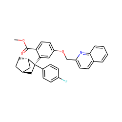 COC(=O)c1ccc(OCc2ccc3ccccc3n2)cc1[C@]1(c2ccc(F)cc2)C[C@H]2CC[C@H]1C2 ZINC000101508189