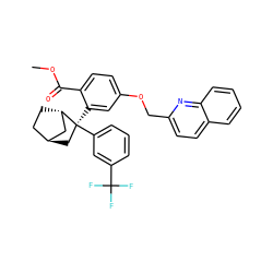 COC(=O)c1ccc(OCc2ccc3ccccc3n2)cc1[C@]1(c2cccc(C(F)(F)F)c2)C[C@H]2CC[C@H]1C2 ZINC000101508198
