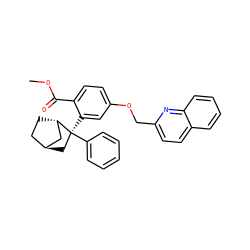COC(=O)c1ccc(OCc2ccc3ccccc3n2)cc1[C@]1(c2ccccc2)C[C@H]2CC[C@H]1C2 ZINC000101508191