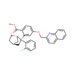COC(=O)c1ccc(OCc2ccc3ccccc3n2)cc1[C@]1(c2ccccc2F)C[C@H]2CC[C@H]1C2 ZINC000101508193