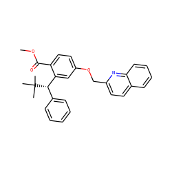 COC(=O)c1ccc(OCc2ccc3ccccc3n2)cc1[C@H](c1ccccc1)C(C)(C)C ZINC000084653755