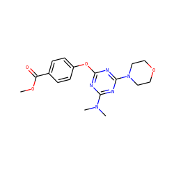COC(=O)c1ccc(Oc2nc(N(C)C)nc(N3CCOCC3)n2)cc1 ZINC000001126803