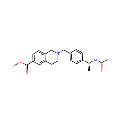 COC(=O)c1ccc2c(c1)CCN(Cc1ccc([C@H](C)NC(C)=O)cc1)C2 ZINC001772621106