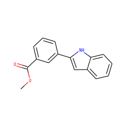 COC(=O)c1cccc(-c2cc3ccccc3[nH]2)c1 ZINC000040876560