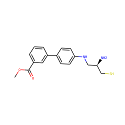COC(=O)c1cccc(-c2ccc(NC[C@@H](N)CS)cc2)c1 ZINC000013471828