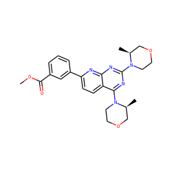 COC(=O)c1cccc(-c2ccc3c(N4CCOC[C@@H]4C)nc(N4CCOC[C@@H]4C)nc3n2)c1 ZINC000139415405