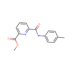 COC(=O)c1cccc(C(=O)Nc2ccc(C)cc2)n1 ZINC000000175537