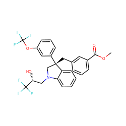 COC(=O)c1cccc(C[C@]2(c3cccc(OC(F)(F)F)c3)CN(C[C@@H](O)C(F)(F)F)c3ccccc32)c1 ZINC000653859710