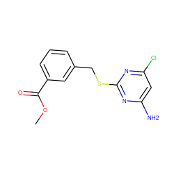 COC(=O)c1cccc(CSc2nc(N)cc(Cl)n2)c1 ZINC000006482686