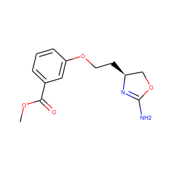 COC(=O)c1cccc(OCC[C@H]2COC(N)=N2)c1 ZINC000117273319