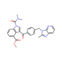 COC(=O)c1cccc2c1c(C(=O)c1ccc(Cn3c(C)nc4cccnc43)cc1)cn2C(=O)N(C)C ZINC000013776684