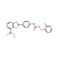 COC(=O)c1cccc2nc(-c3ccc(NC(=O)COc4ccccc4C)cc3)oc12 ZINC000029048557
