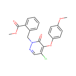 COC(=O)c1ccccc1Cn1ncc(Cl)c(Oc2ccc(OC)cc2)c1=O ZINC000073257547