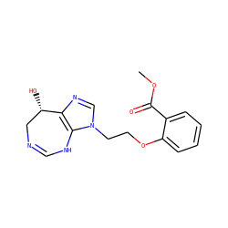 COC(=O)c1ccccc1OCCn1cnc2c1NC=NC[C@@H]2O ZINC000013807732