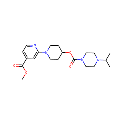 COC(=O)c1ccnc(N2CCC(OC(=O)N3CCN(C(C)C)CC3)CC2)c1 ZINC000223476354