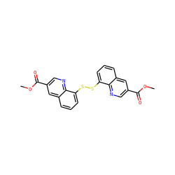 COC(=O)c1cnc2c(SSc3cccc4cc(C(=O)OC)cnc34)cccc2c1 ZINC000204765167