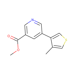 COC(=O)c1cncc(-c2cscc2C)c1 ZINC000146943834