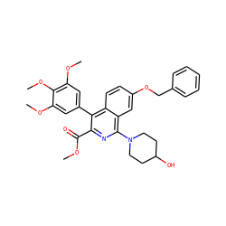 COC(=O)c1nc(N2CCC(O)CC2)c2cc(OCc3ccccc3)ccc2c1-c1cc(OC)c(OC)c(OC)c1 ZINC000299819129