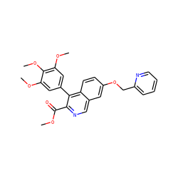 COC(=O)c1ncc2cc(OCc3ccccn3)ccc2c1-c1cc(OC)c(OC)c(OC)c1 ZINC000299828653