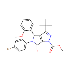 COC(=O)n1nc(C(C)(C)C)c2c1C(=O)N(c1ccc(Br)cc1)[C@@H]2c1ccccc1OC ZINC000096177236