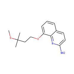 COC(C)(C)CCOc1cccc2ccc(N)nc12 ZINC000028387640