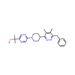COC(C)(C)c1cnc(N2CCC(c3nnc(Cc4ccccc4)c(C)c3C)CC2)cn1 ZINC000140765816