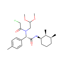 COC(CN(C(=O)CCl)[C@H](C(=O)N[C@@H]1CCC[C@H](C)[C@@H]1C)c1ccc(C)cc1)OC ZINC000008683001