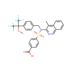 COC(c1ccc(CN(c2ncc3ccccc3c2C)S(=O)(=O)c2ccc(C(=O)O)cc2)cc1)(C(F)(F)F)C(F)(F)F ZINC000261176974
