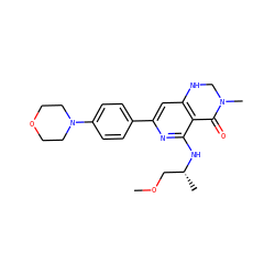 COC[C@@H](C)Nc1nc(-c2ccc(N3CCOCC3)cc2)cc2c1C(=O)N(C)CN2 ZINC000115625153