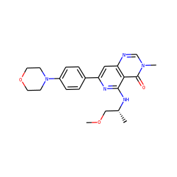 COC[C@@H](C)Nc1nc(-c2ccc(N3CCOCC3)cc2)cc2ncn(C)c(=O)c12 ZINC000115624067