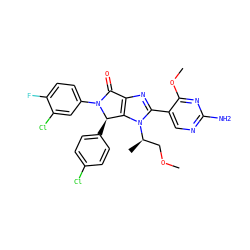 COC[C@@H](C)n1c(-c2cnc(N)nc2OC)nc2c1[C@@H](c1ccc(Cl)cc1)N(c1ccc(F)c(Cl)c1)C2=O ZINC000169705857