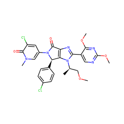 COC[C@@H](C)n1c(-c2cnc(OC)nc2OC)nc2c1[C@@H](c1ccc(Cl)cc1)N(c1cc(Cl)c(=O)n(C)c1)C2=O ZINC000169705863