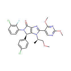 COC[C@@H](C)n1c(-c2cnc(OC)nc2OC)nc2c1[C@@H](c1ccc(Cl)cc1)N(c1cccc(Cl)c1F)C2=O ZINC000169705791