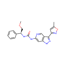 COC[C@@H](NC(=O)Nc1cc2[nH]nc(-c3cc(C)on3)c2cn1)c1ccccc1 ZINC000219774421