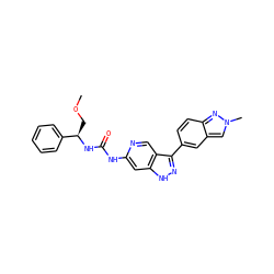 COC[C@@H](NC(=O)Nc1cc2[nH]nc(-c3ccc4nn(C)cc4c3)c2cn1)c1ccccc1 ZINC000261169643