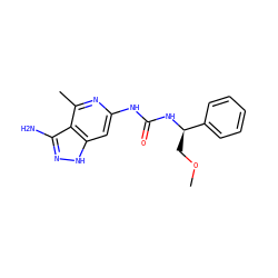COC[C@@H](NC(=O)Nc1cc2[nH]nc(N)c2c(C)n1)c1ccccc1 ZINC001772649335