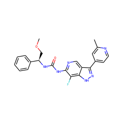COC[C@@H](NC(=O)Nc1ncc2c(-c3ccnc(C)c3)n[nH]c2c1F)c1ccccc1 ZINC000261128123
